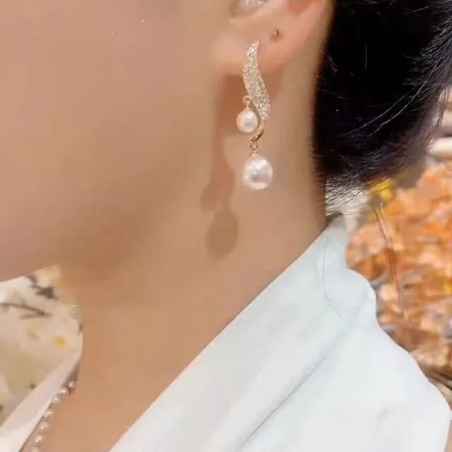 white pulse earrings