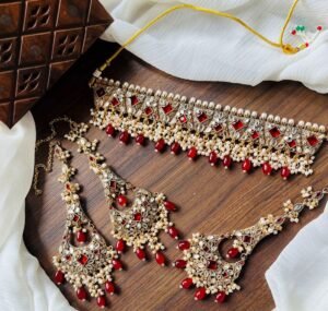 Indian necklace Bindiya with Jhumki