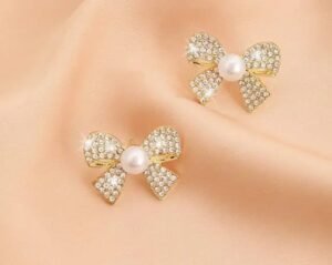 white pulse earrings