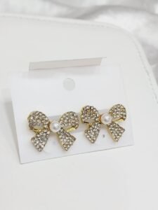 white pulse earrings