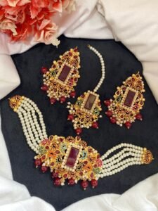 New Beautiful Manjoos Light Weight Nauratan Work Choker Sets