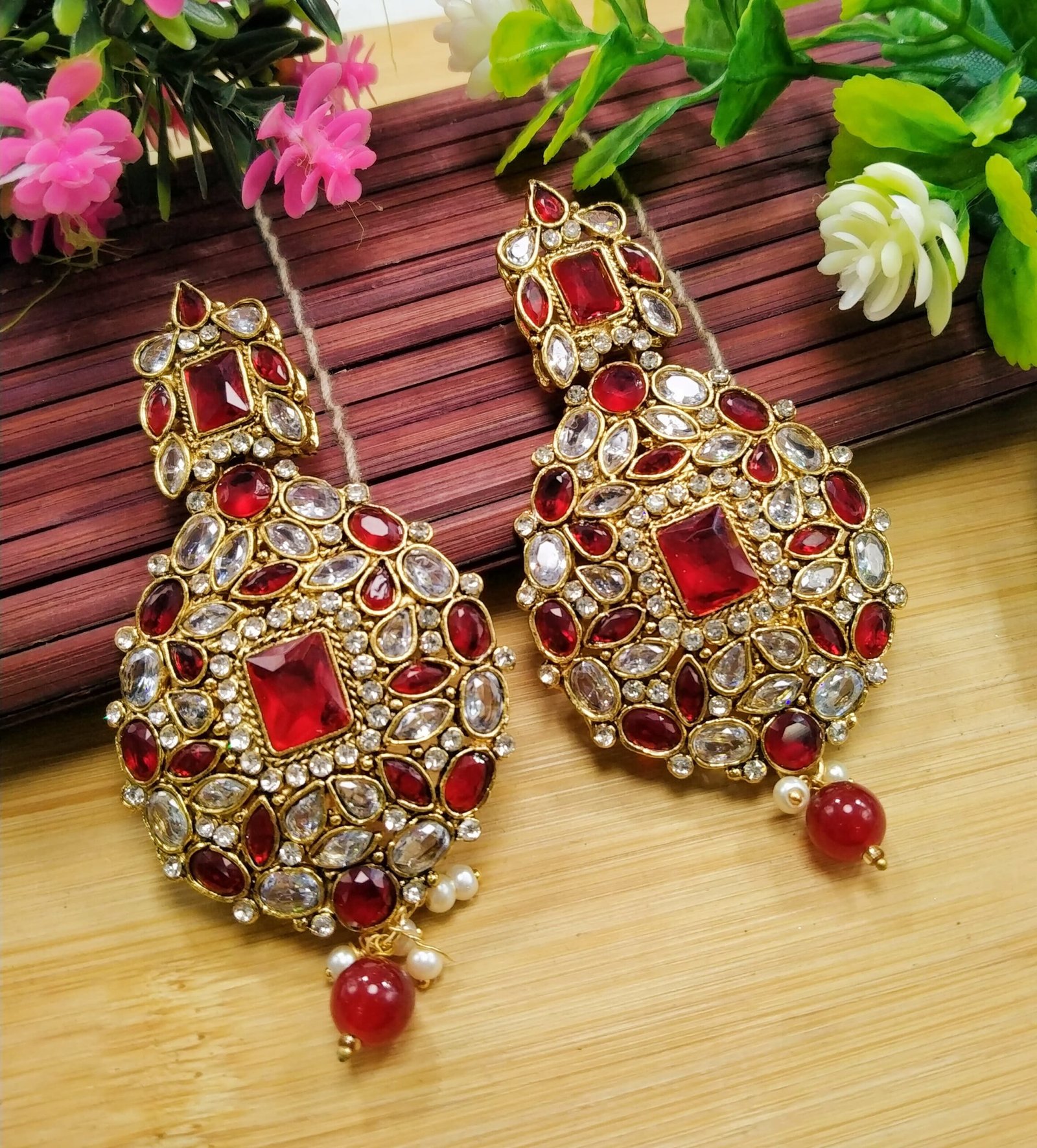 Most Attractive Full Zircon Big size Egyptian Style Drop Earrings