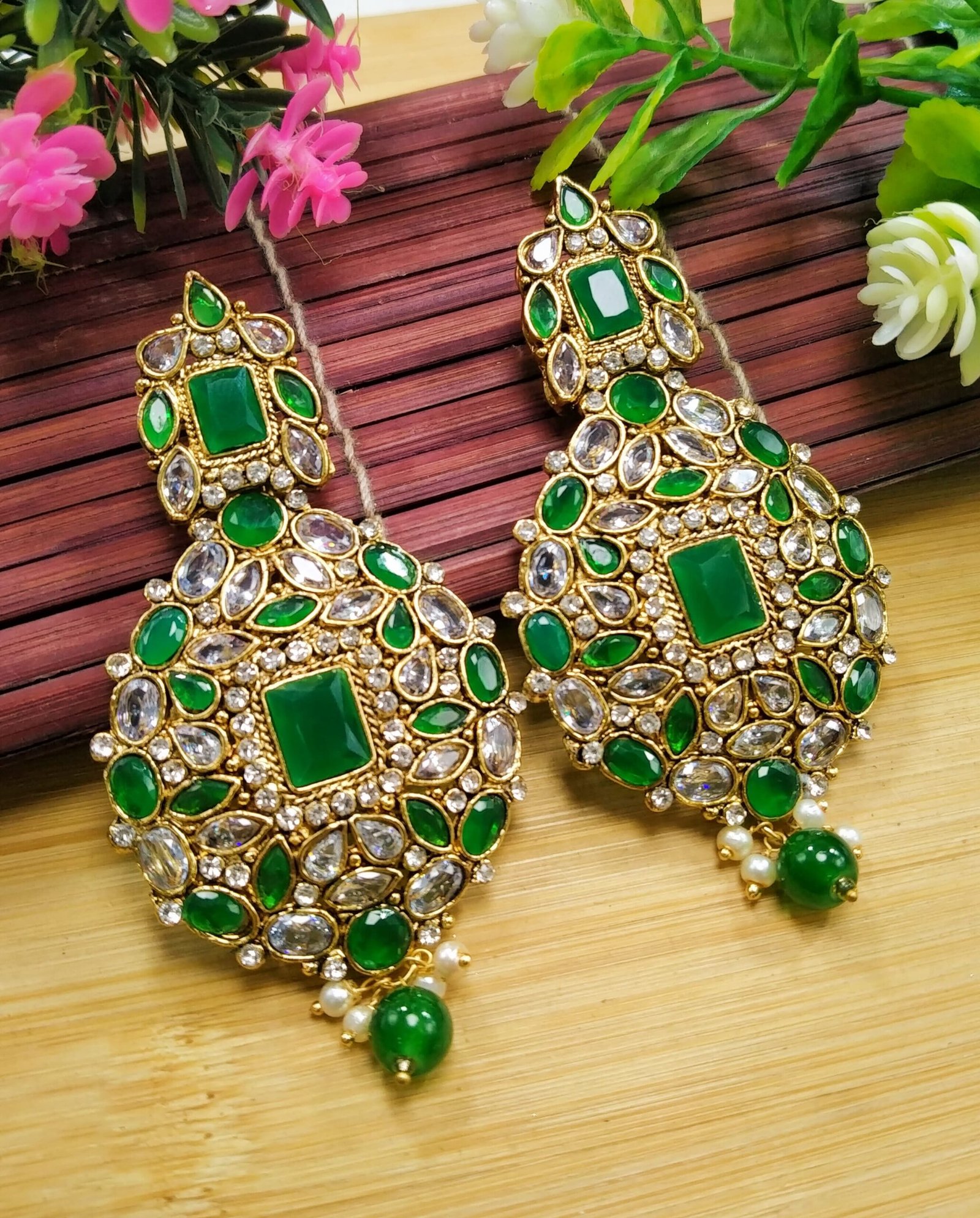 Most Attractive Full Zircon Big size Egyptian Style Drop Earrings