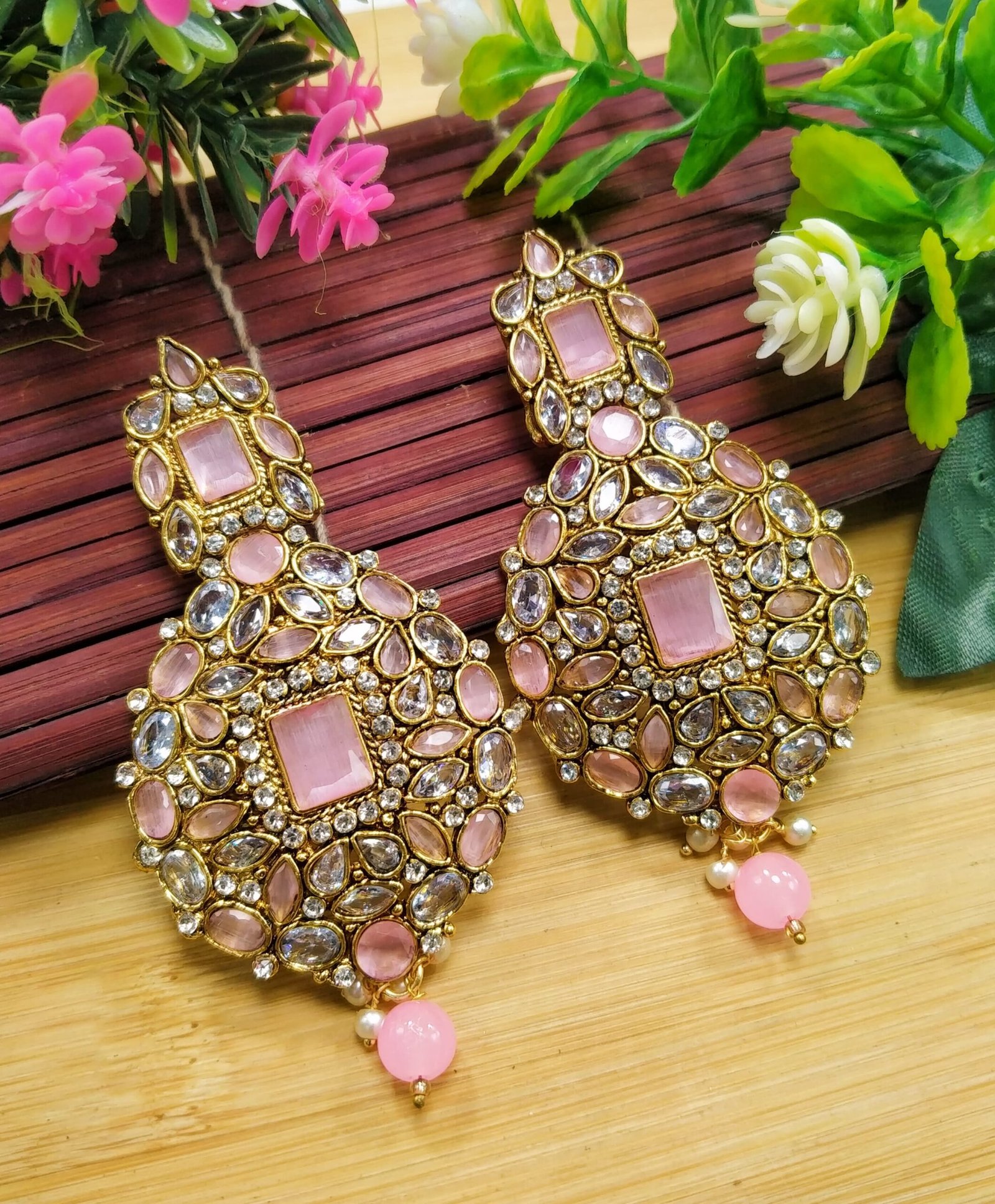 Most Attractive Full Zircon Big size Egyptian Style Drop Earrings