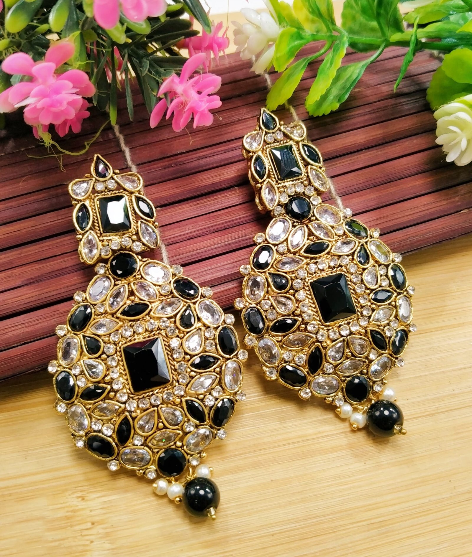 Most Attractive Full Zircon Big size Egyptian Style Drop Earrings