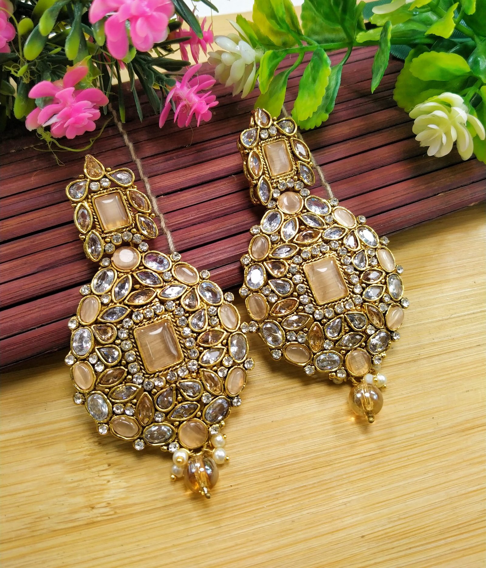 Most Attractive Full Zircon Big size Egyptian Style Drop Earrings