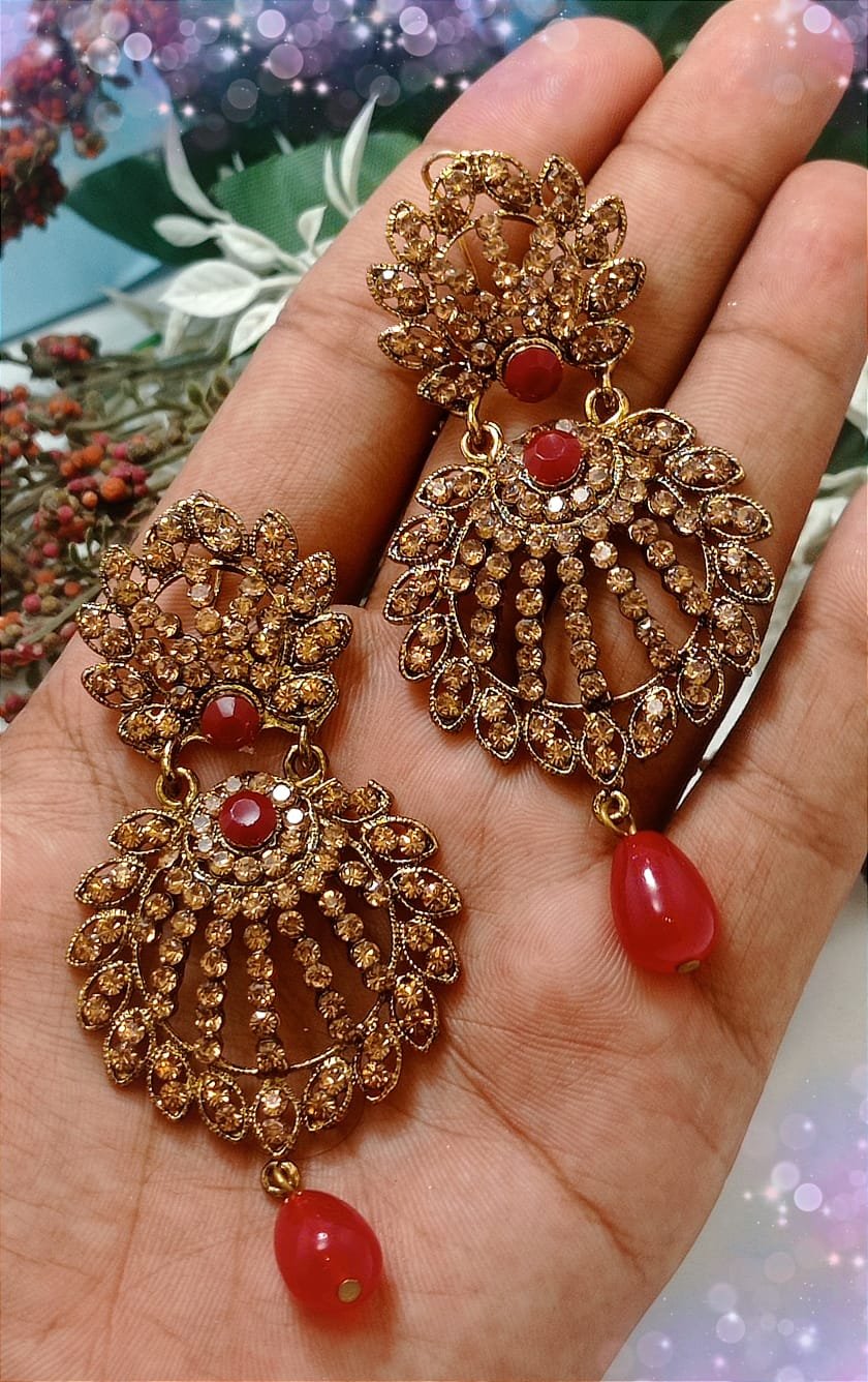 Antique Bali Earring Best Quality Collection Stonework Earring