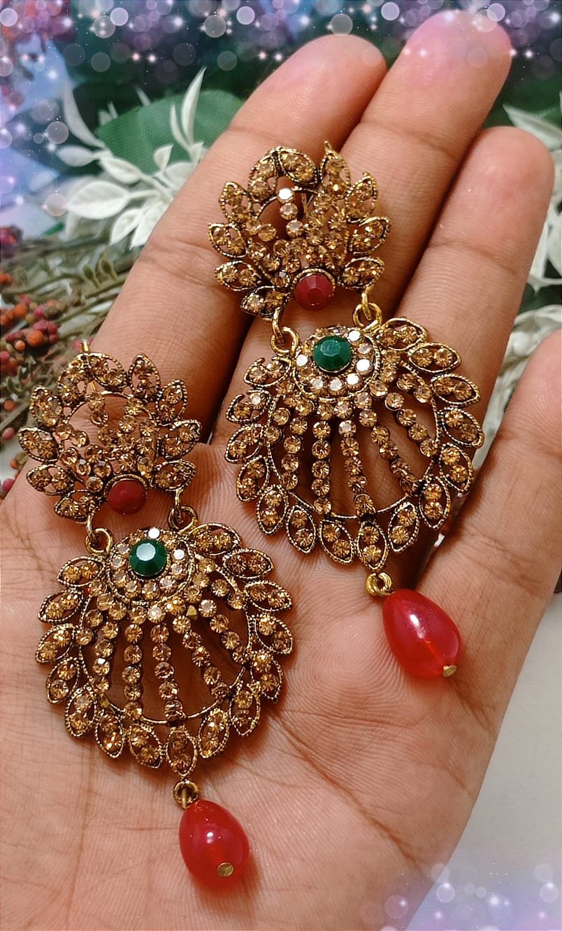 Antique Bali Earring Best Quality Collection Stonework Earring